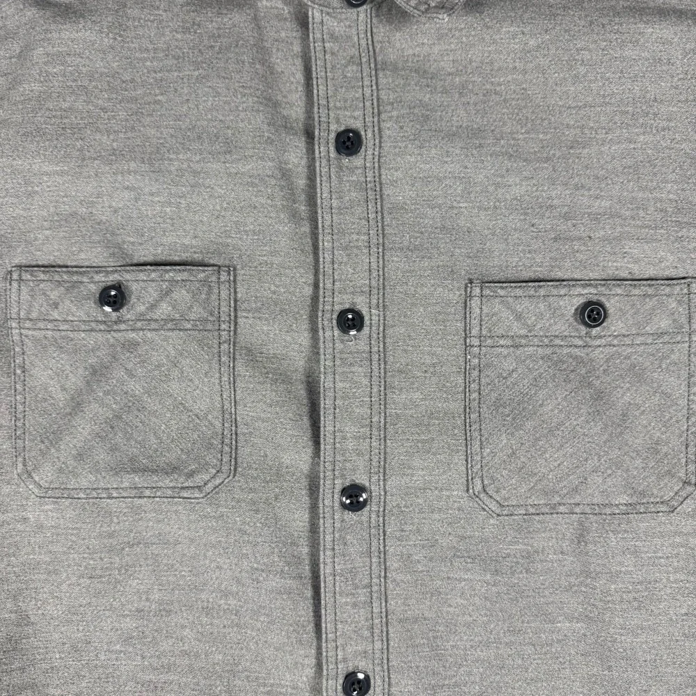 Wallace‎ & Barnes Mens Medium Grey Cotton Jersey Button Down Workshirt Utility